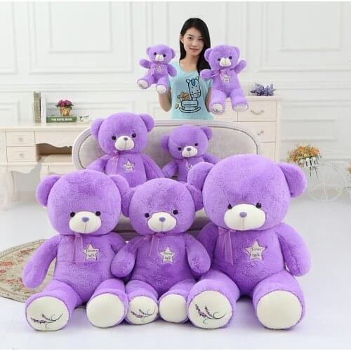 35-100cm Many Size Purple Teddy Bear Plush Toys Ted Soft Stuffed Animals Teddy Dolls Gift Good Quality