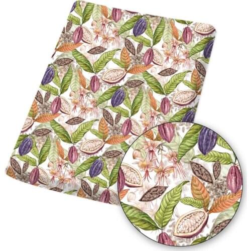 Polyester Cotton Fabric Tropical Fruit Floral Pattern Printed Fabric Sewing Home Textile Quilting Cloth Bag Material 45*145cm