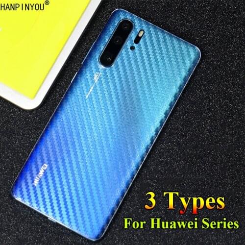 For Huawei P30 P20 P40 Pro Lite Honor 9 10 Back Carbon Fiber / Grid / Matte Sticker Durable Transparent Screen Protector Film