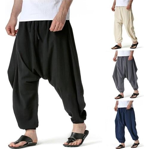 Hip-hop Harem Pants Mens Street Hippies Retro Models Loose Pants Home Pants Men Pants
