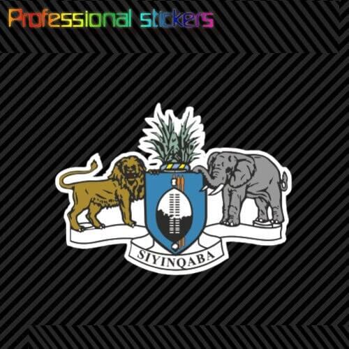 Swazi Coat of Arms Sticker Decal Self Adhesive Vinyl Swaziland Flag SWZ SZ Stickers for Cars, Bicycles, Laptops, Motos