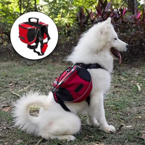 Dog Backpack Outdoor Training Reflective Light Backpack Dog Support Snack Support Pet Dog Supplies