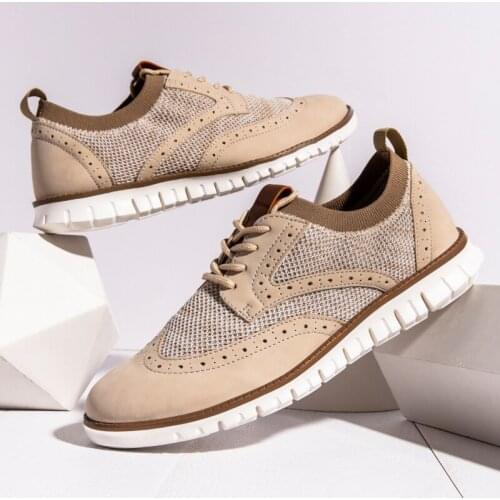 Mens Business Dress Shoes Brogue Style Men Flat Outdoor Walking Casual Shoes Breathable Woven Mens Office Shoes Weddingsk6
