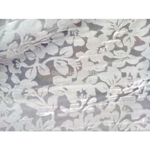 Telas Free Tulle Roll African Lace Silk Fabric For Sewing Curtain scarf dress Cotton fabric Meters White Flowers velvet fabric