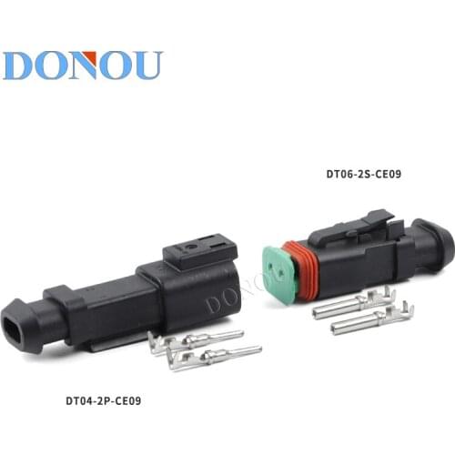 1set DT04-2P-CE09 Desch Waterproof Connector 2 Hole Male and Female to Wiring Harness Connector DT06-2S-CE09