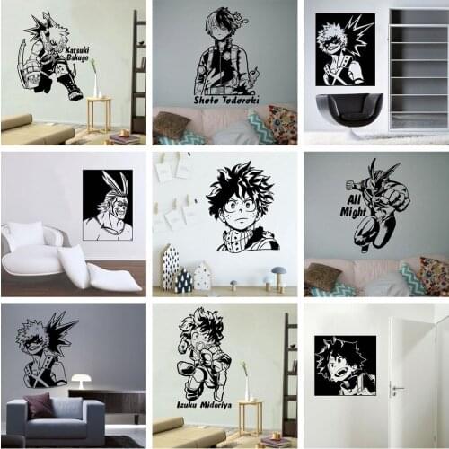 Funny My Hero Academia Pvc Wall Decals Home Decor For Kids Room Living Room Home Decor Wall Art MURAL Drop Shipping