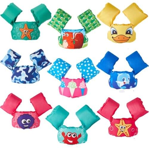 Outdoor Fun Kids Float Life Jacket Beach Toys Floating Vest w/ Arm Sleeve Baby Floats Learning Swim Ring Swimming Pool Party Toy