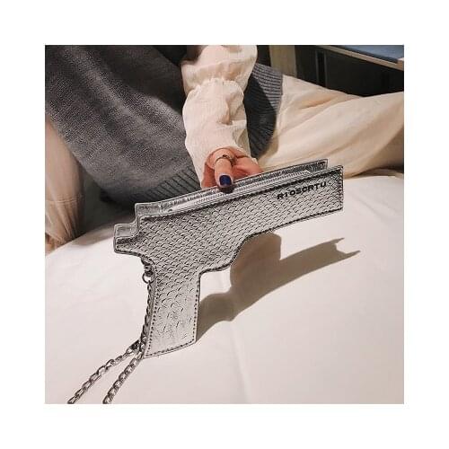 Women Chain pistol bag 2020 new personality snake pattern cool wild shoulder shoulder bag