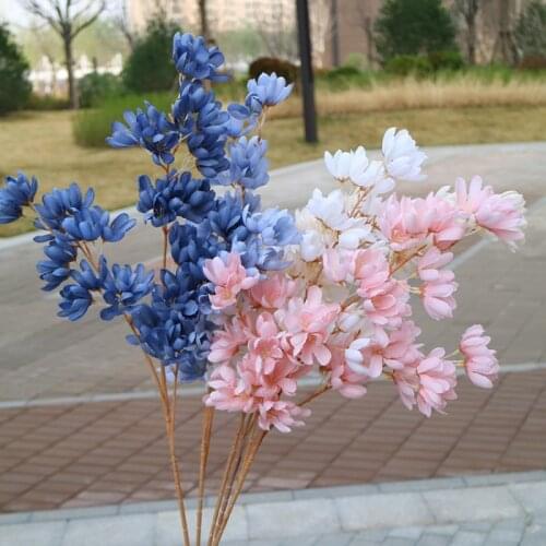 1pc 3 forks Wishing flower fake flower Branch for Home Display Wedding Party Hall Decoration floral arrangement material