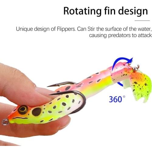1PCS Fishing Lure Double Propeller Frog Soft Bait 90mm13g Artificial 3D Eyes Wobblers Soft Lure Jigging Minnow Bait Fishing gear