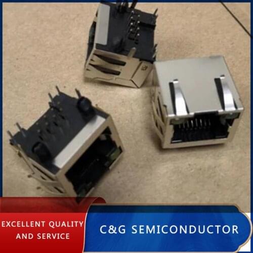 10PCS RJ45 Network Jack Shield type with LED 8P8C 8 Pin LAN PCB Connector jack 90 degrees vertical Right Angle Modular Female ZJ