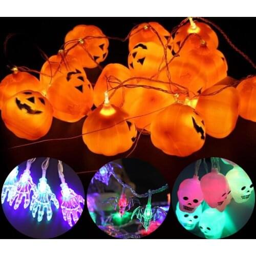 10 led Halloween Decoration Pumpkin String Lights Skull Bat Ghost Eye LED Light Crazy Halloween Eve Outdoor Indoor Party Decor