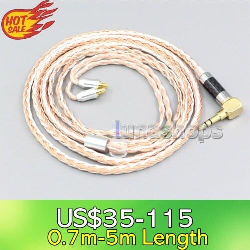 LN006717 16 Core Silver Plated OCC Mixed Earphone Cable For Audio Technica ath-ls400 ls300 ls200 ls70 ls50 e40 e50 e70 312A