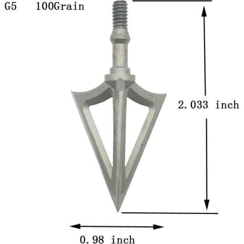 3pcs Archery Broadhead Fixed 3 Blade 100Grain Blade Sharp Arrowhead Stainless Alloy Arrow One-Piece Tips