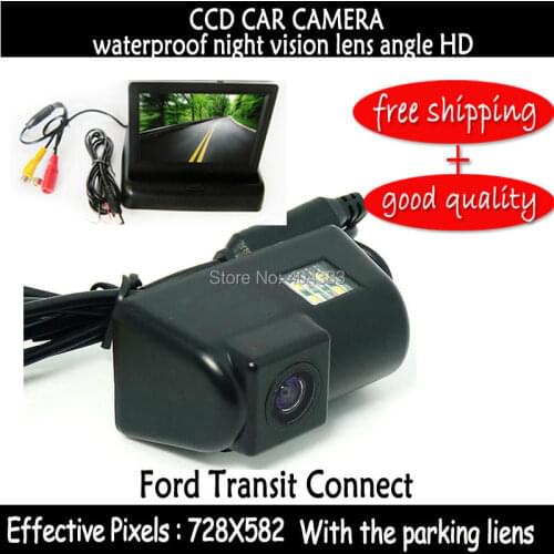 4.3inch stand security TFT monitor parking System for FORD TRANSIT CONNECT CCD Car Rear View Camera + HD Car rear Mirror monitor
