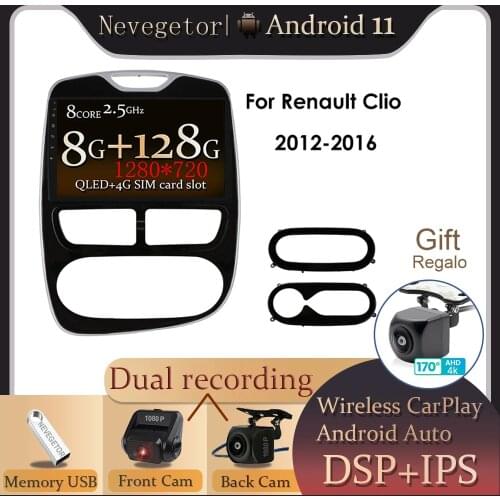 Android 11.0 DSP CarPlay Car Radio Multimedia Video Player Auto Stereo GPS For Renault Clio 4 ZOE 2012-2016 2 din dvd