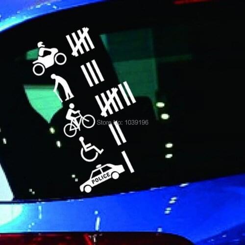 Car Styling Funny Car Traffic Collision Accident Decorative Vinyl Creative Reflective Sticker Car Body Personalized Decal