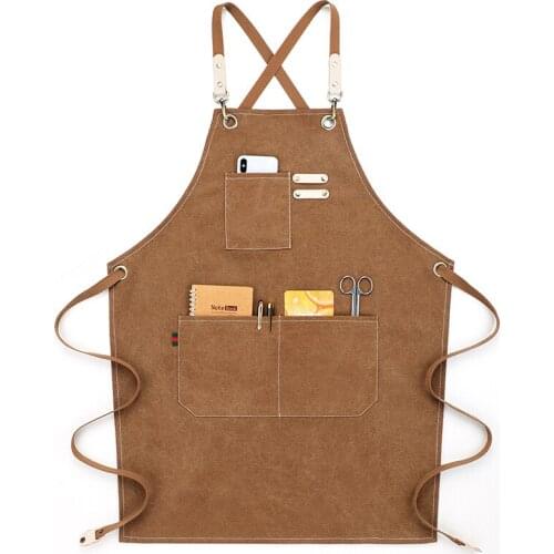 Canvas Apron Milk Tea Shop Barista Beauty Salon Mens and Womens Workwear Fashion