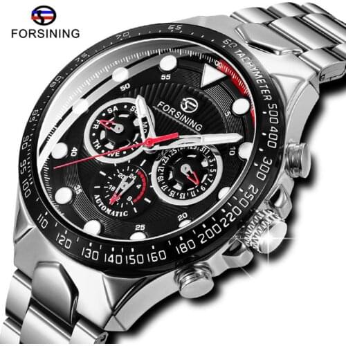 Fashion Forsining Men Watches Luxury Auto Mechanical Men Watch Calendar Waterproof Sports Steel WristWatch Relogio Masculino