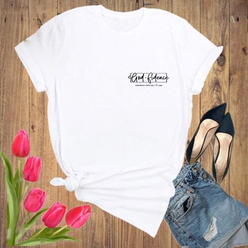 Bible Quotes - Godfidence When You Don't Worry Because God Has Your Back T-Shirt God Fidence Faith Belief Cloth Tees Tops Girls