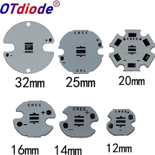 Cree XML2 XM-L2 XML T6 5050 LED PCB Aluminum board Heat Sink Base Plate PCB Board 32/25/20/16mm for DIY Light