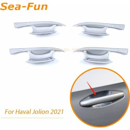 For Haval Jolion 2021 Door Bowl Handle Trim Cover Decorative Sticker Frame ABS Chrome Exterior Accessories Styling
