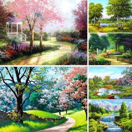 GATYZTORY 5D Diy Diamond Painting Cross Ctitch Kits Diamond Mosaic Embroidery Landscape Tree 5d Painting Square/Round Drill Gift