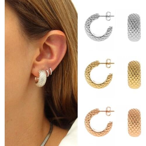 ISUEVA Boho Style 18K Gold Filled Luxury Simple Stud Hoop Earrings For Women Punk Fashion Jewelry Wholesale