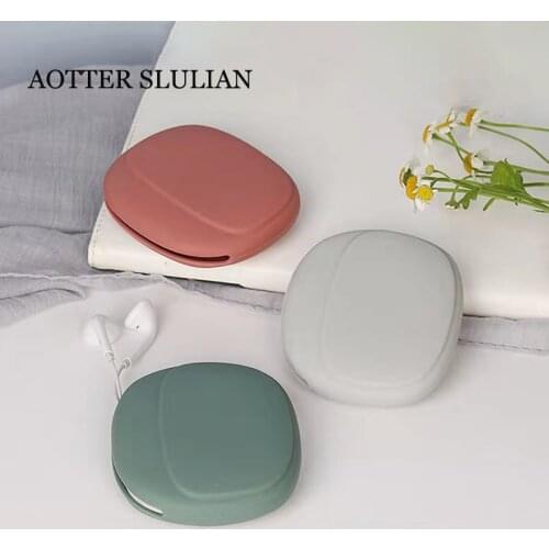 Candy Color Data Cable Headphone Storage Box Simple Mobile Phone Organizer Bag Silicone Headset Case Women Cute Small Coin Purse