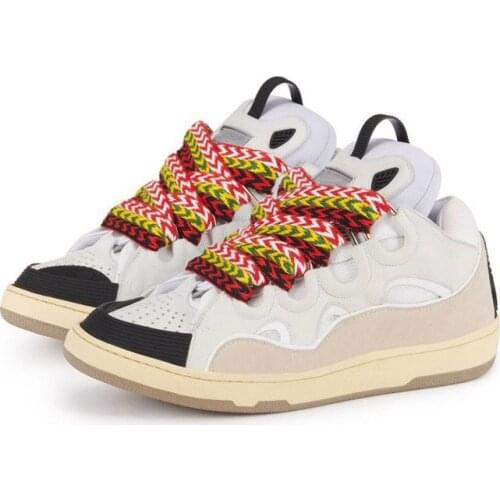 Women Tennis Sneakers Summer Unisex Casual Trainer Womens Flat Shoes Outdoor Sports Lace-Up Vulcanized Shoes Real Leather Walk