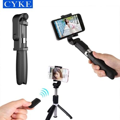 CYKE L01 Bluetooths Selfie Stick Mini Retractable Tripod Monopod Stabilizer For Iphone 12 Huawei Samsung Xiaomi Camera Gopro