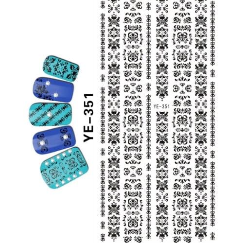 UPRETTEGO NAIL ART BEAUTY WATER DECAL SLIDER NAIL STICKER CARTOON BEE CONCH MARINE BURGER HEART LACE LINE YE351-356