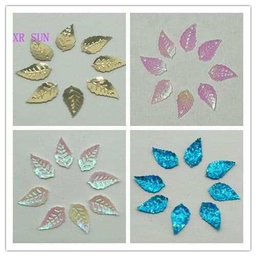 NEW 400PCS 9X16mm Leaf Sequins PVC Scrapbook Material DIY Stage Clothing Accessories Wedding Decoration Sewing Supplies