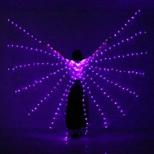 New LED Stage Performance Prop Women Dance Girls LED Luminous ISIS Wings Light Up Wing Costume LED Open Style Wings No Sticks