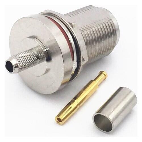 10pcs N Female Crimp for RG58 RG142 RG400 LMR195 Cable RF Connector Adapters