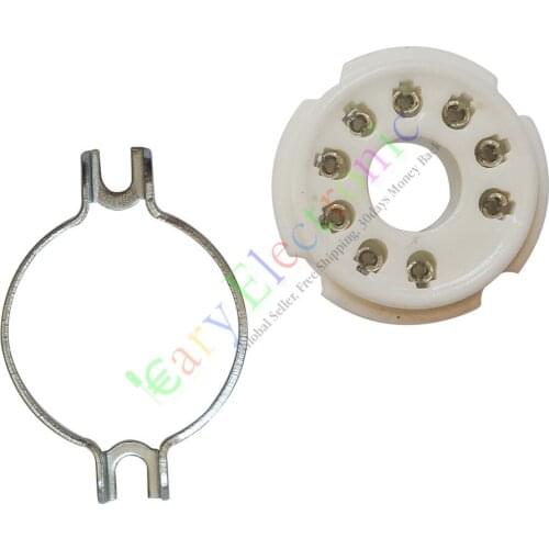 Wholesale and retail 20pc 9pin Ceramic vacuum tube sockets valve For PL504 EL519 6P12P audio amps DIY free shipping