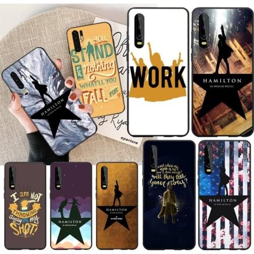 PENGHUWAN Hamilton musical words Cover Black Soft Shell Phone Case for Huawei Honor 20 10 9 8 8x 8c 9x 7c 7a Lite view pro