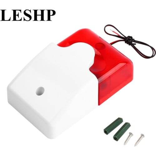 Durable 9-12V Mini Indoor Wired Strobe Siren with Red light Siren Flash Sound Home Security Alarm Strobe System 108dB Hot Sale