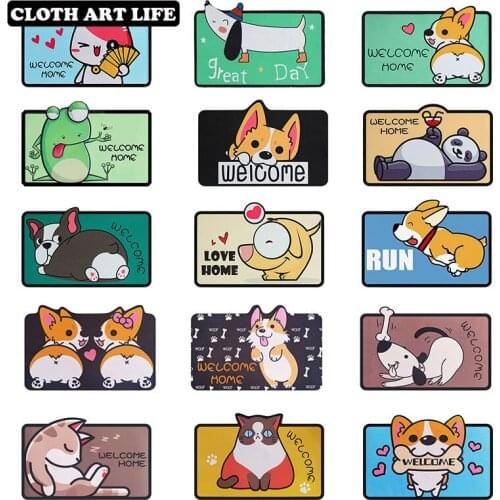 Non-Slip Cat Dog Pet Mat Cartoon Welcome Entrance Doormats Carpets Rugs For Home Bath Living Room Floor Stair Kitchen Hallway