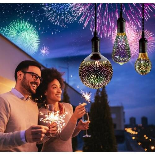 Romantic Firework Projection Lamp USB Plug-In Love LED Atmosphere Small Night Light Colorful 3D Stereo Magic Starry Night Light