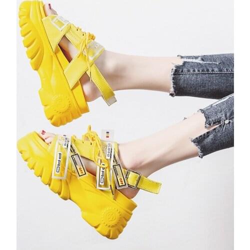 Women Shoes Sandals Summer Beach Open Toe Woman Sandalias Breathable Thick Sole Mujer Casual Footwear Platform Wedge New 2019