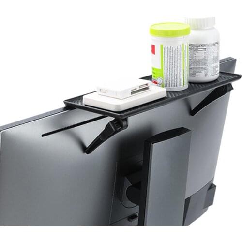 Storage Rack Adjustable Strong Bearing Capacity Concave-convex Design TV Screen Storage Bracket for Desktop