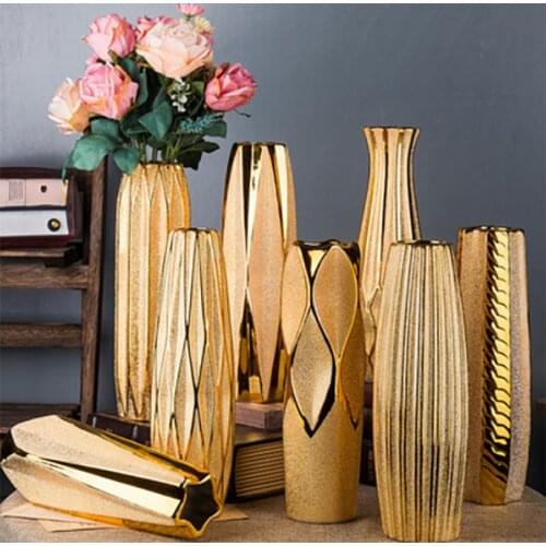 Vase Home Decor Decoration Accessories For Living Room Wall Planter ваза Decorations Maison Golden горшок цветов Vintage Vases