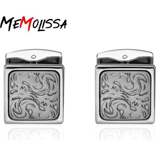 Memolissa Casual Palace Men Cufflinks China Style Carved Dragon Gentlemen French Shirt Accessory Formal Cuff Button Cuff-link