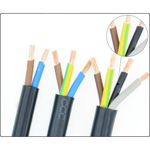 10M 0.75 1.5 2.5 Square 5 Core RVV Audio PVC cable Pure copper signal wire electrical cables