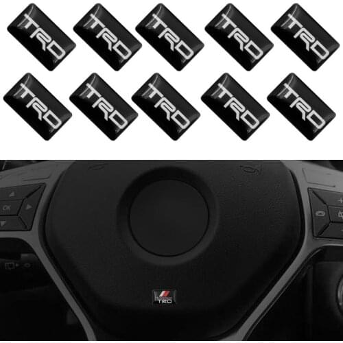 10PCS Car Small Decorative Badge Covers Hubs Steering Wheel for Toyotas CROWN COROLLA REIZ TRD Racing LOGO Auto Accessories