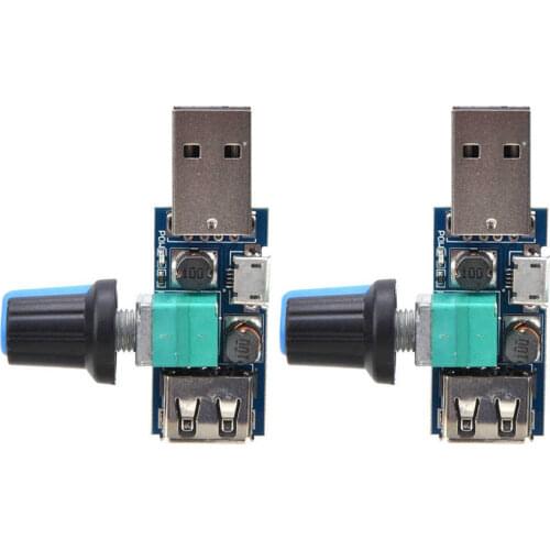 2pcs USB Fan Speed Controller DC4~12V 5W Fan Speed Governor for Office Home motor controller