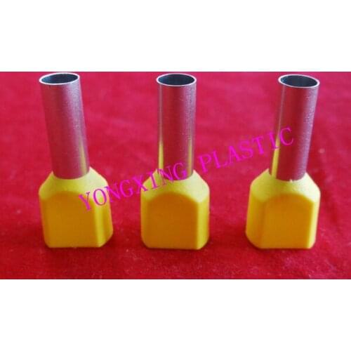 50pcs/lot TE7508 2x0.75mm2 Bootlace cooper Ferrules kit set Wire Copper Crimp Connector Insulated Cord Twin Pin End Terminal