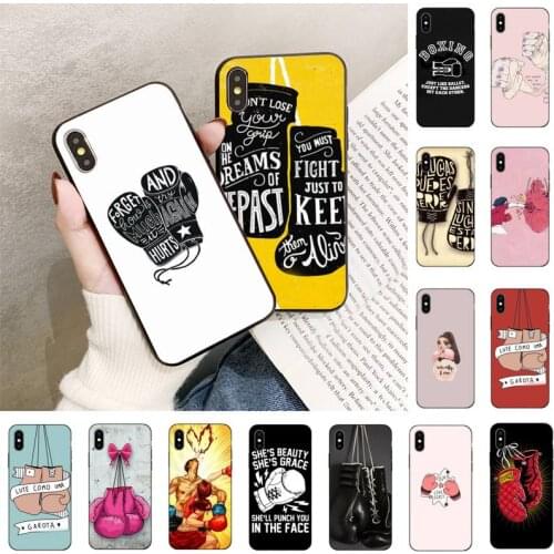 TOPLBPCS Boxing Girl Gloves Phone Case For iPhone 11 8 7 6 6S Plus 7 plus 8 plus X XS MAX 5 5S XR 12 Pro max se 2020 Case