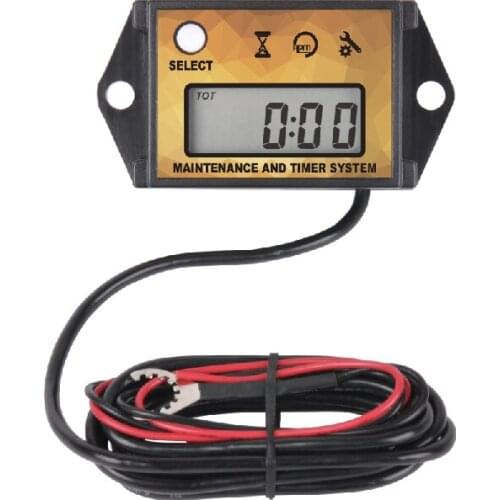 Digital Inductive Tachometer LCD Waterproof Hour Meter for All Gasoline Engine ATV UTV Dirtbike Outboar Chainsaw Outboard Jet Sk